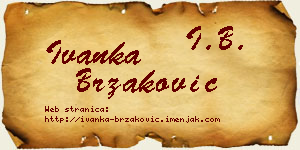Ivanka Brzaković vizit kartica